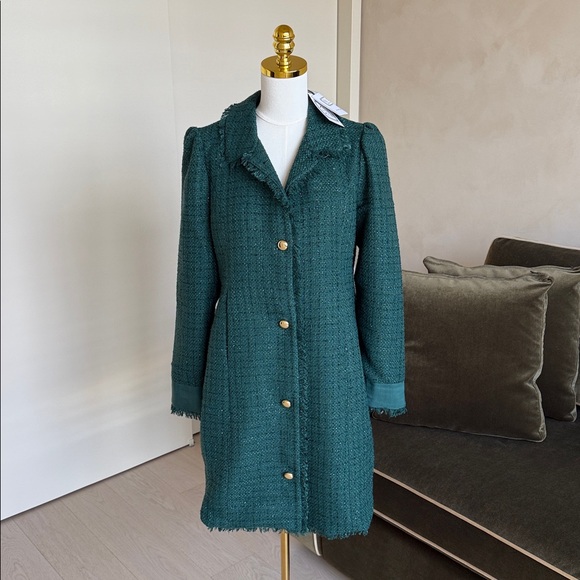 Sail to Sable The Dylan Emerald Tweed Jacket Size Large - Picture 1 of 14